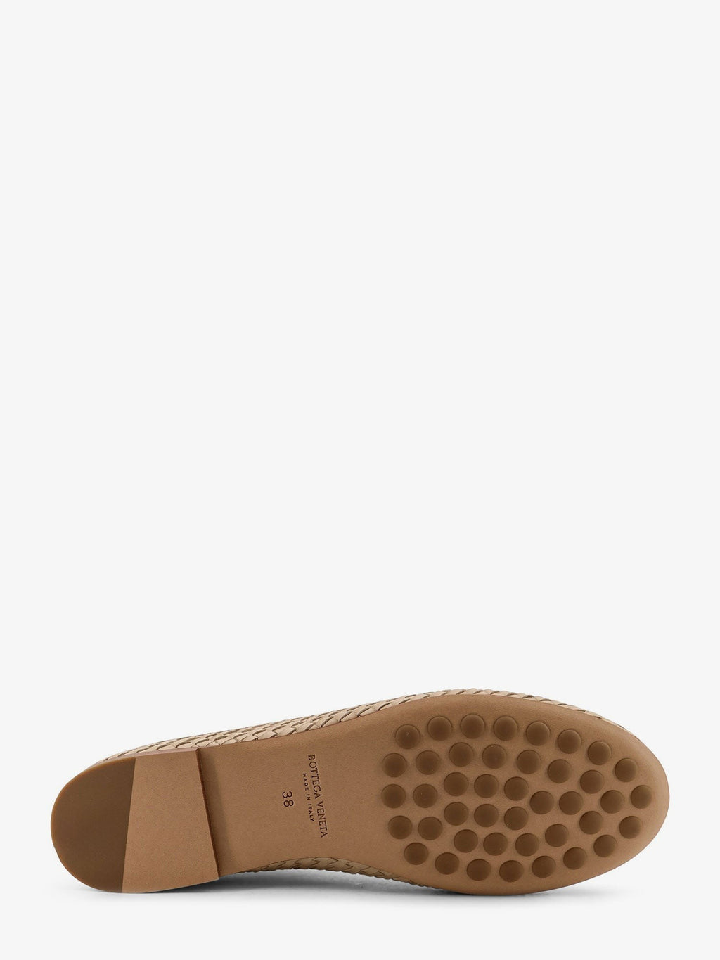 Bottega Veneta Rosa Intrecciato Leather Ballerina Flats in Tufo