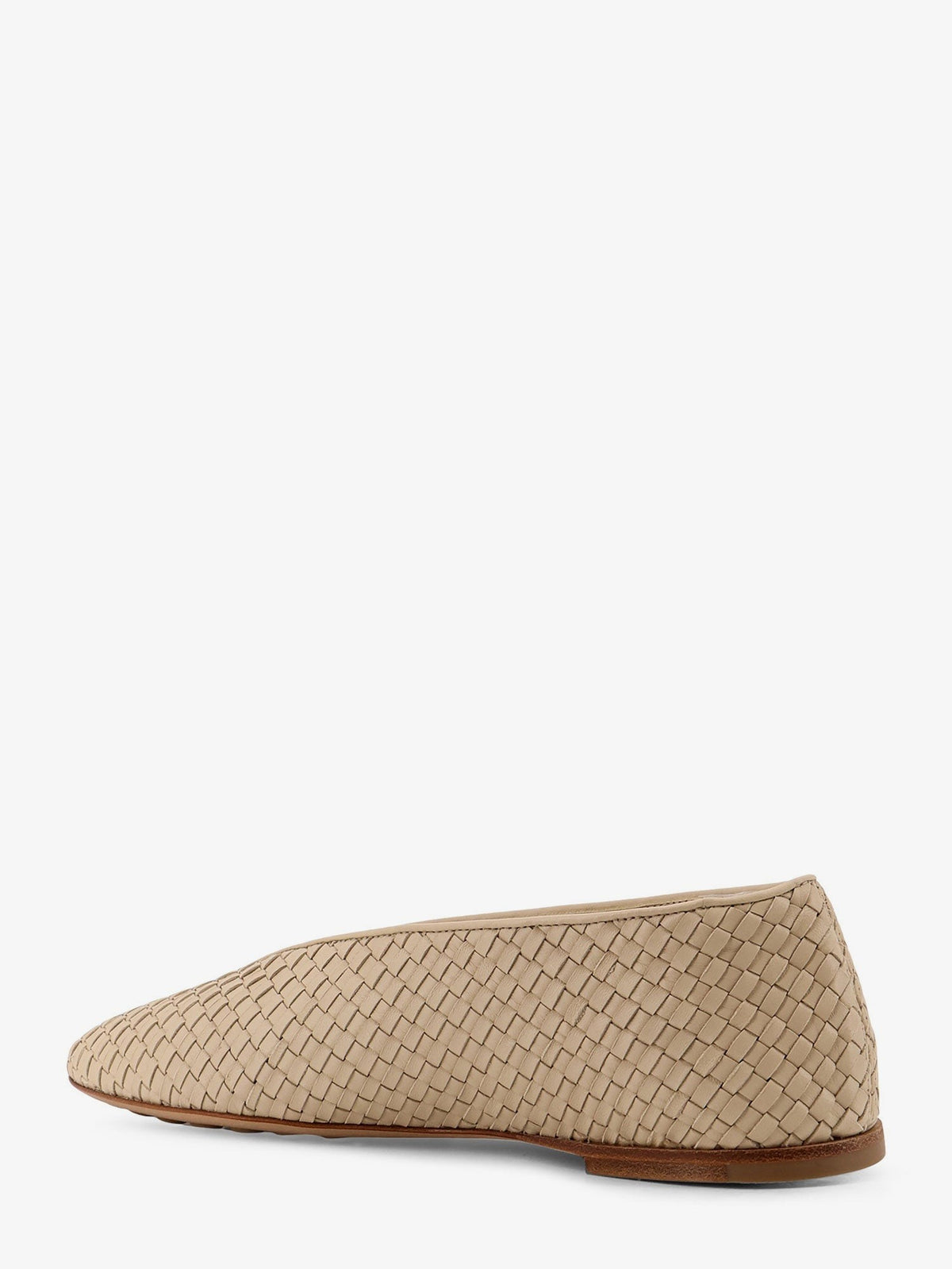 Bottega Veneta Rosa Intrecciato Leather Ballerina Flats in Tufo