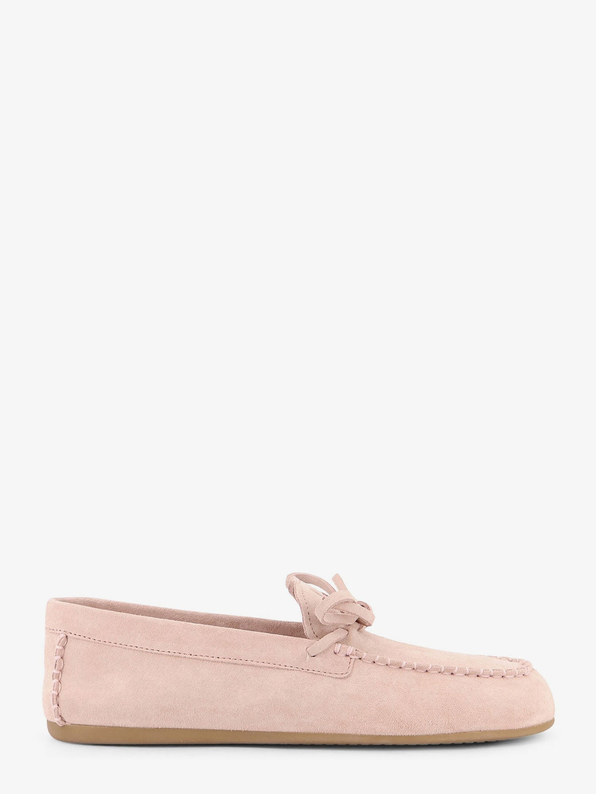 Suede Deck Loafers in Peach