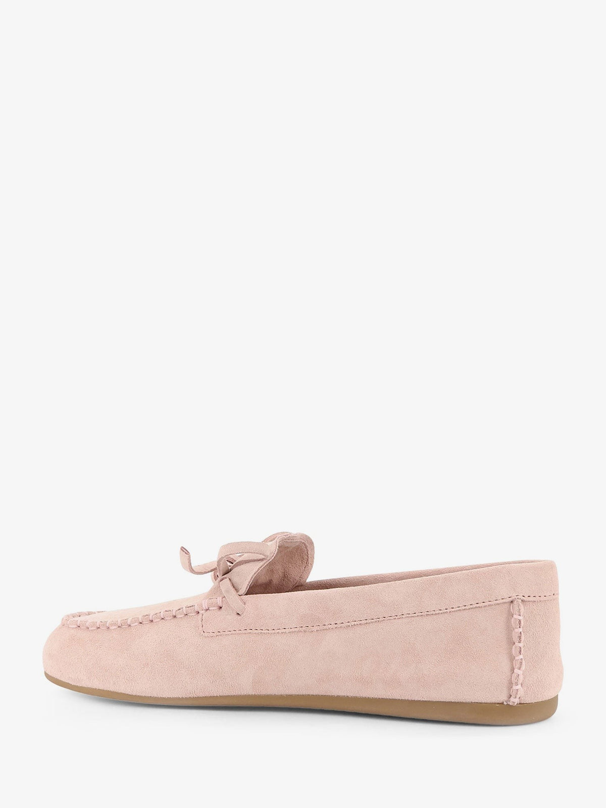 Miu Miu Suede Deck Loafers in Peach
