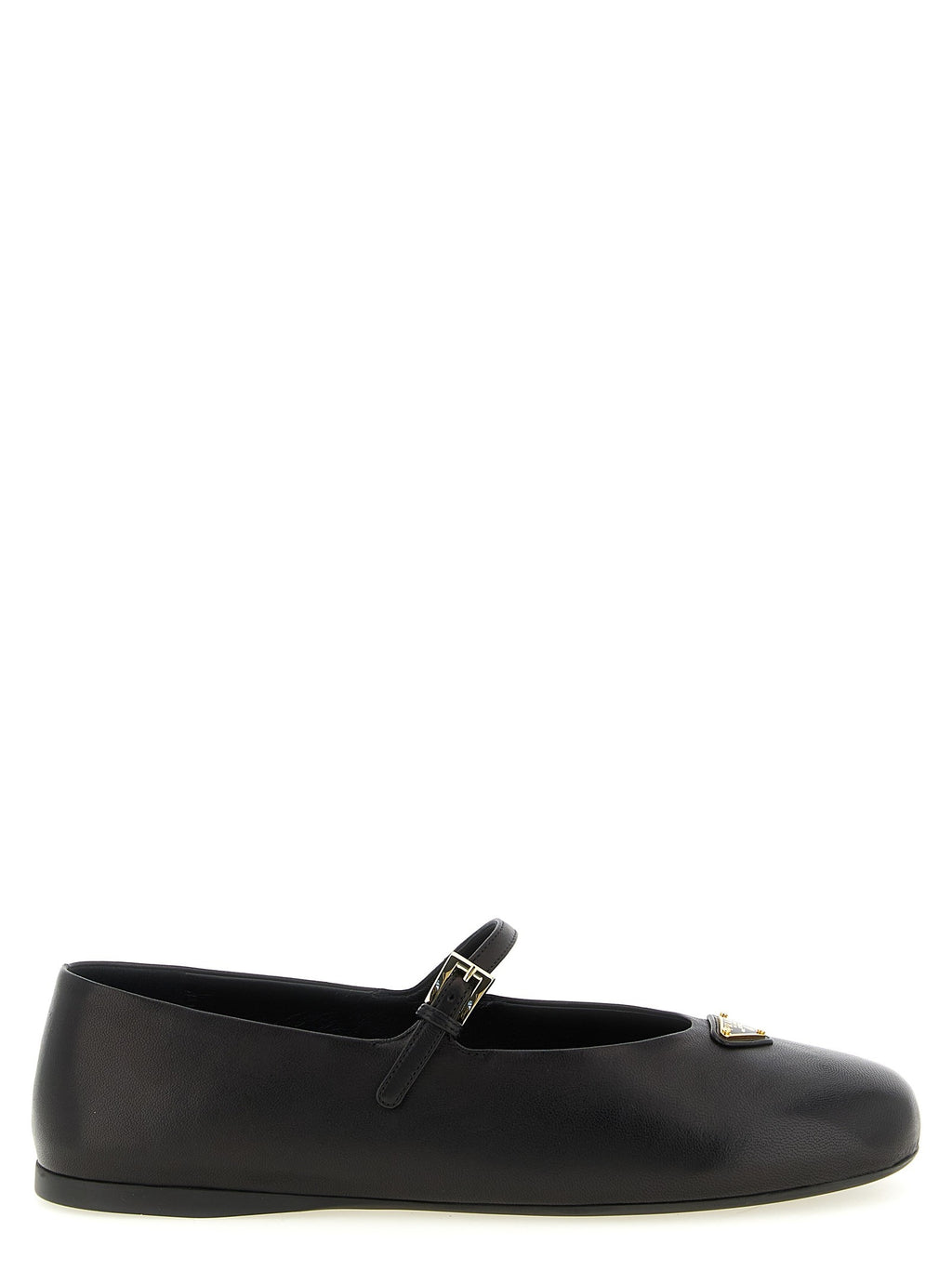 Prada Triangle Logo Nappa Leather Ballet Flats