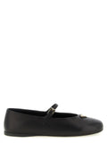 Prada Triangle Logo Nappa Leather Ballet Flats