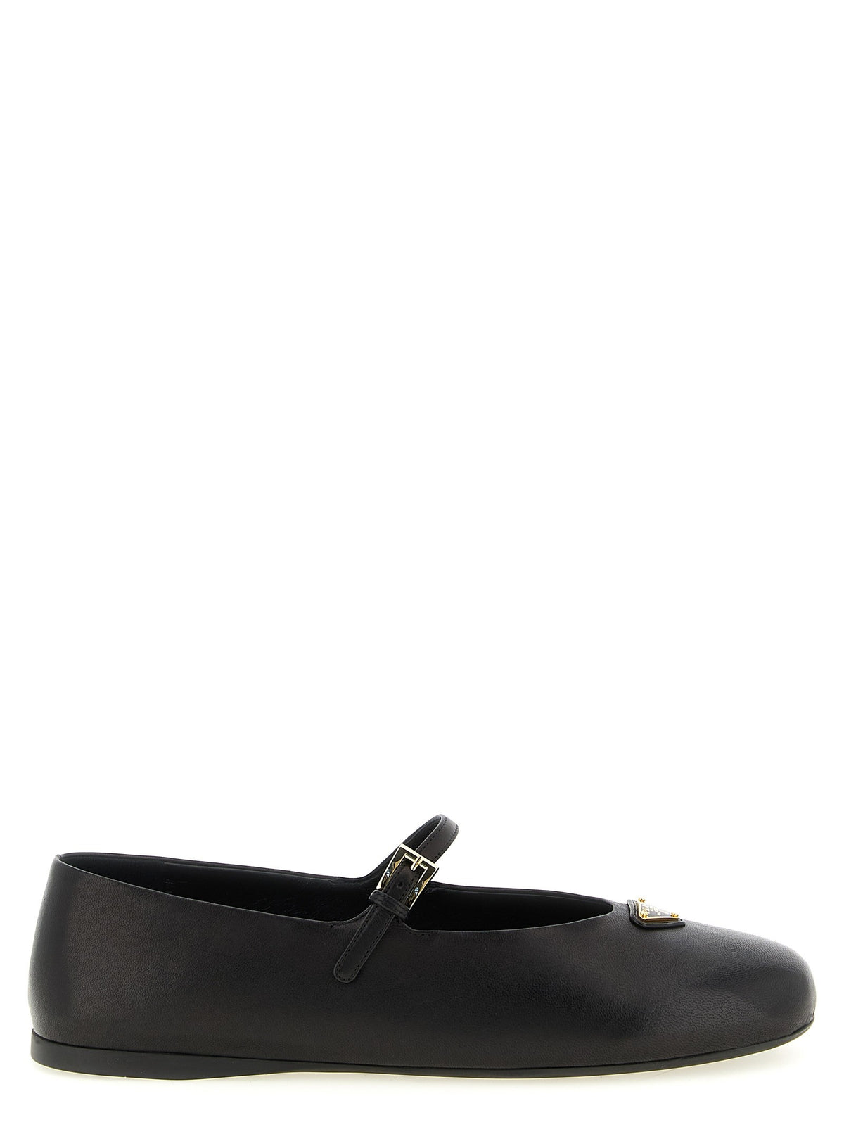 Prada Triangle Logo Nappa Leather Ballet Flats