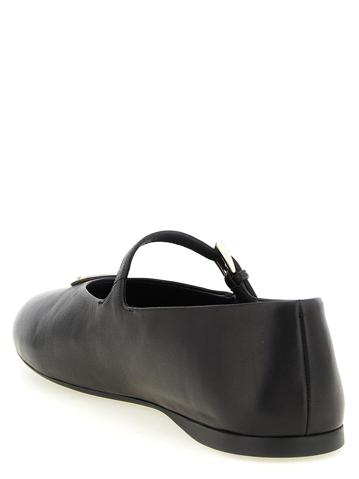 Prada Triangle Logo Nappa Leather Ballet Flats